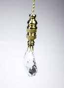 Crystal Gothic Cross Ceiling Fan Pull, 2.75"h with 12" Polished Brass Chain