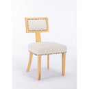 T back dining chair, with rivet decoration adjustment mat, suitable for dining room, kitchen, balcony, bedroom,set of 2
