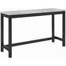 Blue Velvet Bar Table Set With Faux Marble Top 4 Piece