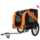 Large Folding Bike Trailer for Dogs – 120LB Capacity All-Terrain Pet Carrier, Durable Steel Frame for Cycling, Jogging, Camping & Outdoor Adventures, Black-Orange