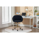 Mesh Fabric Home Office 360Swivel Chair Adjustable Height With Gold Metal Base,Black