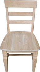 Two Java Dining Chairs Unfinished Parawood 225 Lb Capacity