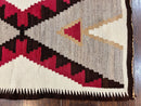 Antique Navajo Rug 2x4, Collectible Native American Wool Handmade Rug, Ivory Black Red Gray, Vintage Navajo Textile