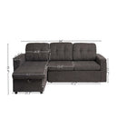 Upholstered Sleeper Sofa, L Shaped Sectional Couch with Reversible Storage, Convertible Corner Lounge Couches w/Pull Out Sofa bed for Living Room, Apartment,