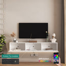 Floating TV Stand Wall Mounted with 16 Color LEDs,69' Modern TV Stand, Floating TV Cabinet Entertainment Center for 55 60 65 Inch TV,