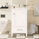 Bathroom Vanity With Ceramic Sink, Soft Close Drawers, Door Organizer, Divider Drawer, Adjustable Foot Pads