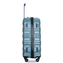 Expandable 3 Piece Luggage Sets PC Lightweight & Durable Suitcase with Two Hooks, Spinner Wheels, TSA Lock, (21/25/29) Dark Green