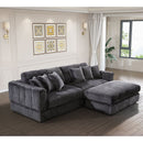 105' Oversized Sectional Sofa Cloud Couch for Living Room, Modern stripe L Shaped Couch, Comfy Boucle Modular Sofa Sleeper with Moveable Ottoman (Gery)