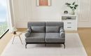 Modern Loveseat Sofa 59' Sofa Couch 2-Seater with USB Ports, Unique Cylindrical Armrests, Grey Chenille