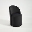 Set Of 1 Upholstered Kitchen & Dining Room Barrel Chair, Mid Century Modern Round Velvet Dining Chair, 360 Degree Swivel Comfy Armless Accent Makeup Vanity Side Chair for Bedroom Living Room