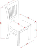 Vancouver Slat Back Wooden Seat Dining Chairs Oak Set Of 2