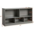 Grey 5 Section Toy Organizer And Bookshelf For Kids Storage