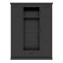 U-Can 85.2''H Hall Tree with Bench and 3 Hooks, Modern Entryway Storage Organizer Cabinet with 4 Doors, 1 Drawer and Adjustable Shelves for Hallway, Entryway, Living Room