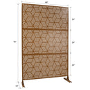 Outdoor & Indoor Privacy Screen Metal Privacy Screen 76' H×48' W, Freestanding Decorative Privacy Screen for Deck Balcony Patio, Privacy Fence Panels for Outside Lawn Garden PS116 BROWN