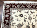 Ivory and Burgundy Pak Persian Rug 6x9