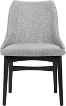 Gray Fabric Wood Dining Chairs Set Of 2 19-Inch Seat Height