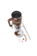 Wide Wyoming Tumbler In Brown and White