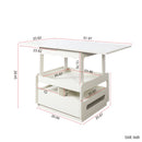 3 in 1 deformed Coffee Tables with Storage Cabinet for Living Room, Coffee Table with  for Dining Room