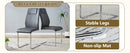 Table and chair set.63*31.4 Inch Luxurious Cold Jade Sintered Stone Dining Table Set- 6 Dark Gray High-quality PU Chairs With Arched Silver Metal Legs.Perfect For Dinner Room,Meeting Room,Kitchen,etc.