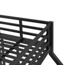Metal Twin XL over Queen Bunk Bed for Teens and Adults,Noise Reduced/No Box Spring Needed, Black