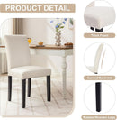 Beige Luxuriously Upholstered Dining Chairs Set Six