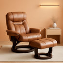 Leathersoft Recliner With Ottoman Palimino Swivel