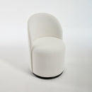 Set Of 1 Upholstered Kitchen & Dining Room Barrel Chair, Mid Century Modern Round Velvet Dining Chair, 360 Degree Swivel Comfy Armless Accent Makeup Vanity Side Chair for Bedroom Living Room
