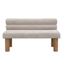 Upholstered Dining Bench, End of Bed, Entryway Bench, Boucle Ottoman for Dining Room, Bedroom, Living Room, Rubber Wood Leg 330 LBS Support, Light Grey