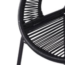 Ferrara Outdoor Patio Barstool Set of 2, Black Faux Wicker PE Rattan with Iron Frame