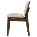 Redbridge Velvet Upholstered Side Chair Cream and Walnut (Set of 2)