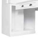 83.4'Tall Bookshelf with Writing Desk, Modern Bookcase with Study Desk, Workstation with Storage Shelf,Storage Bookcase with Open Shelves and LED Lighting for Living Room,Home Office,White