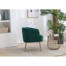 Green Velvet Accent Chair With Gold Legs For Living Room Furniture