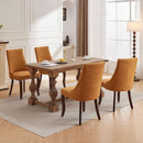 Yellow Linen Dining Chairs Set Of 4 Channel Tufted