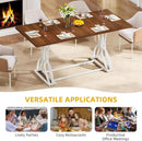 Walnut Rectangular Dining Table With Thick Top Seats 6 8