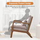 Beige Mid Century Modern Upholstered Accent Armchair