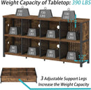 Rustic Brown 63 Inch Bookshelf Cube Storage Five In One