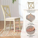 Farmhouse Handcrafted SolidWood Dining Table Set Cream