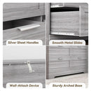 Wash Grey Six Drawer Contemporary Hardwood Dresser