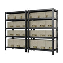 Household storage rack, adjustable display rack, basement balcony storage rack, carbon steel storage rack, 120cm * 40cm * 180cm, five floors (black)