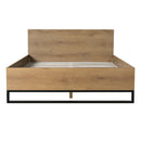 ENGINEERED WOOD  BED FRAME QUEEN SIZE,NATURAL & BLACK COLOR