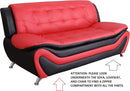3 Piece Aldo Modern Faux Leather Sofa Set Black And White With Sofa Loveseat And Chair