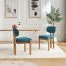 Wooden Dining Chairs Set of 2, Modern Fabric Upholstered Dining Room Chair Kitchen Chairs, Farmhouse Dinner Chair for Kitchen Dining Room