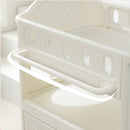 Eco-Friendly HDPE Baby Diaper Changing Table with Removable Safety Belt and Easy-Clean Surface, White, 33.86' x 24.02' x 41.34'