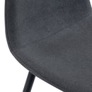 Dark Gray Linen Fabric Bar Chair Set - Two Pieces, Rounded Backrest, Metal Legs, Multiple Colors