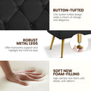 Black Velvet Upholstered Ottoman Bench Golden Legs