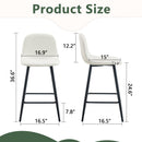Modern White PU Bar Chair Set - Rounded Backrest, Stable Comfort, Multiple Colors