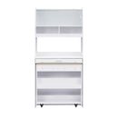 TOPMAX Compact 33.5x15.7x69inch Buffet with Hutch and Foldable Dining Table, Multifunctional Cupboard with Storage Shelf and Side Hooks for Small Places,Studio, Apartment, Natural