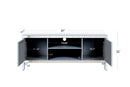 47 Inch Mirror TV Media Console with Diamond Glass Doors, Dual Door Design with Open Storage Space, Compatible with 50-Inch TVs, Modern Decor for Living Room & Bedroom