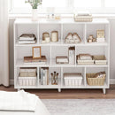 Open Cube Low Bookcase 3 Tier Freestanding White Bookshelf