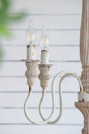 4 Light Chandelier, Hanging Light Fixture With Adjustable Chain For Kitchen, Bulb Not Included - Cream White